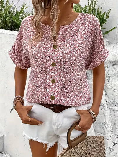 Amara | Blossom Button-Up Top