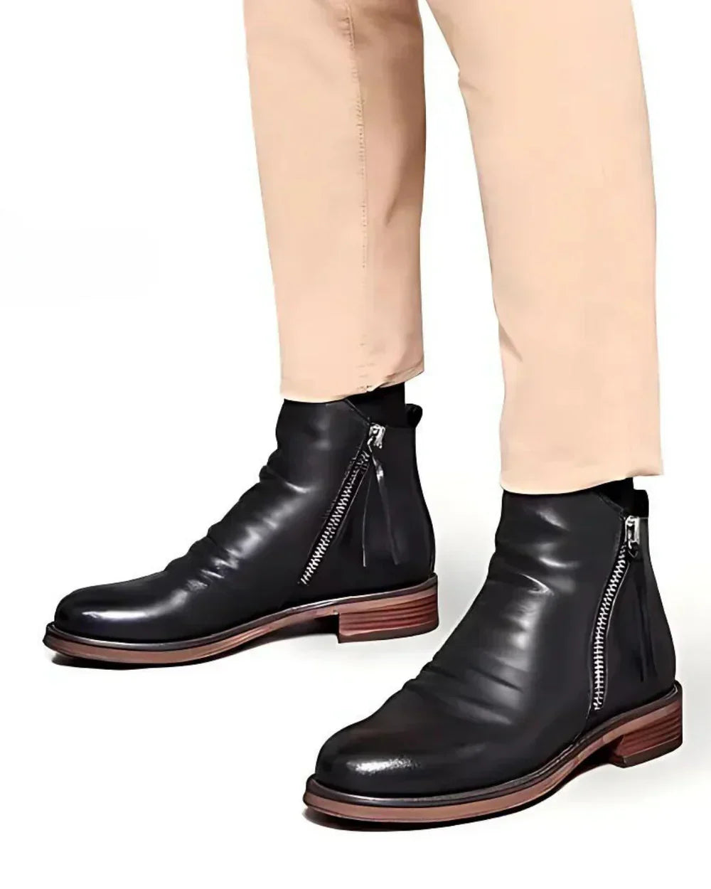 Oliver | Leather Boots with Side Button