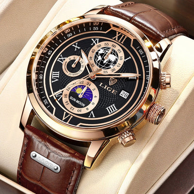 Premium Leather Band Chrono Watch