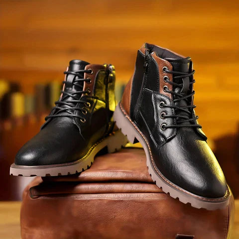 Thorne | Rugged Leather Lace-Up Boots